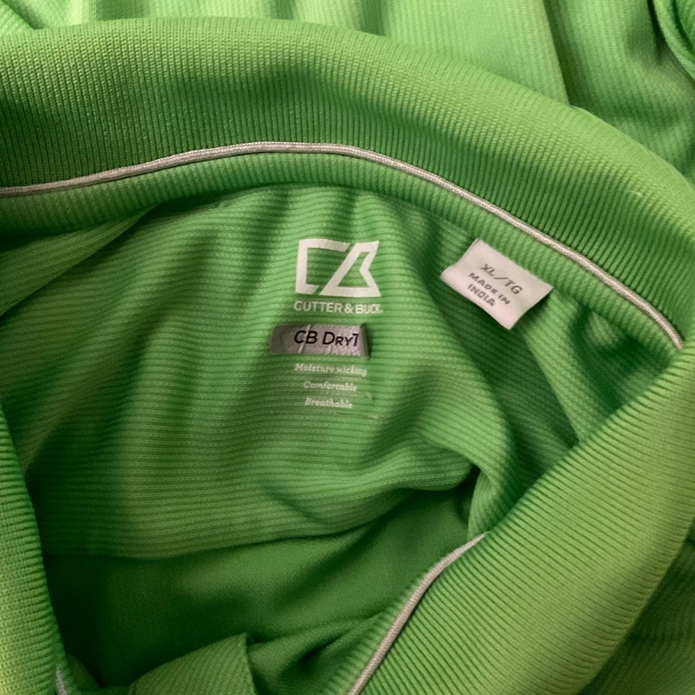 Men’s used size XL Cutter and Buck green polo golf shirt - Picture 2 of 3